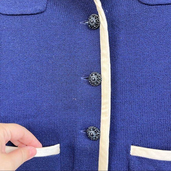 St John RESORT Piped Sailor Cruise Santana Knit Blazer - Picture 2 of 6